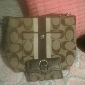 Coach handbag with wallet